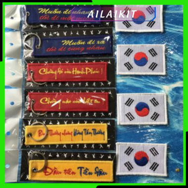 Móc Khóa Truyền Động Lực Hàng Độc Thêu Vi tính Hàng Lưu Niệm Đáng Yêu Ailaikit