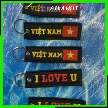 Móc Khóa Truyền Động Lực Hàng Độc Thêu Vi tính Hàng Lưu Niệm Đáng Yêu Ailaikit