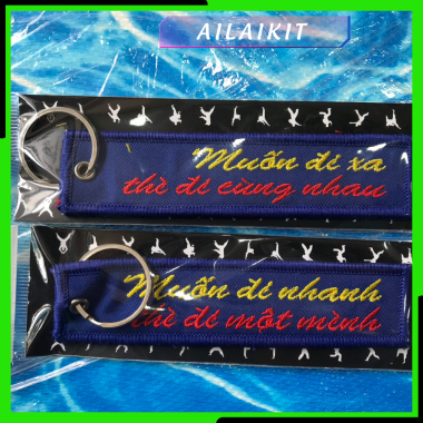 Móc Khóa Truyền Động Lực Hàng Độc Thêu Vi tính Hàng Lưu Niệm Đáng Yêu Ailaikit