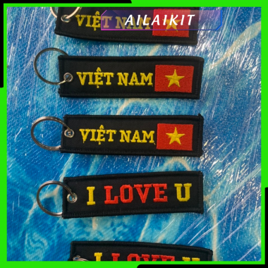 Móc Khóa Truyền Động Lực Hàng Độc Thêu Vi tính Hàng Lưu Niệm Đáng Yêu Ailaikit