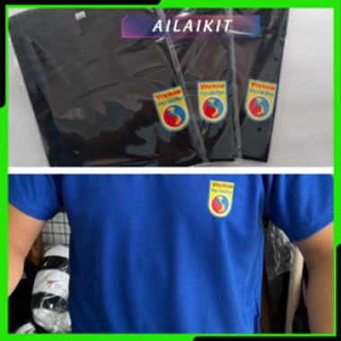 Aó thun Vovinam in Huy Hiệu Môn Phái 35% Cotton Aó không Cổ Màu Xanh dành cho cả nam và nữ