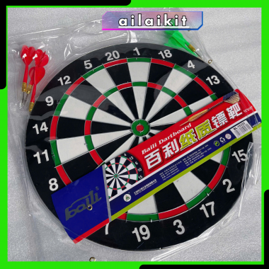 Bảng Phóng Phi Tiêu | Bảng Phi Tiêu Gỗ Ailaikit kích thước 35 cm 2 mặt 6 tiêu, phi tiêu giải trí tại nhà