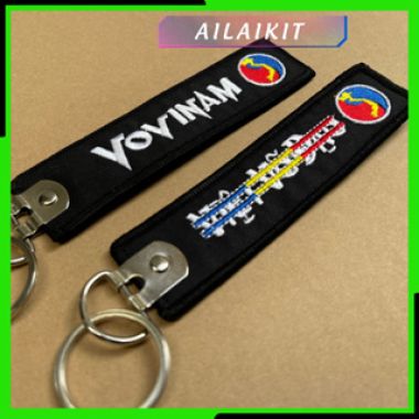 {Móc khóa Vovinam vải đen } mẫu đặc biệt Thêu Vi Tính  Ailaikit Hàng Lưu Niệm Rẻ Xinh Võ Thuật