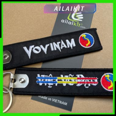 {Móc khóa Vovinam vải đen } mẫu đặc biệt Thêu Vi Tính  Ailaikit Hàng Lưu Niệm Rẻ Xinh Võ Thuật