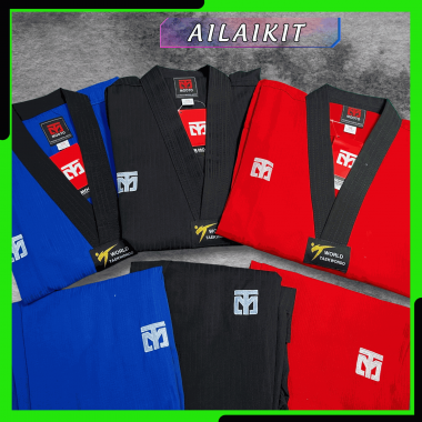 VÕ PHỤC TAEKWONDO THƯƠNG HIỆU MOOTO, VÕ PHỤC MOOTO FULL MÀU XANH,ĐEN,ĐỎ | Võ phục Taekwondo hiệu MOOTO vải sọc cao cấp ailaikit