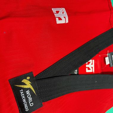 VÕ PHỤC TAEKWONDO THƯƠNG HIỆU MOOTO, VÕ PHỤC MOOTO FULL MÀU XANH,ĐEN,ĐỎ | Võ phục Taekwondo hiệu MOOTO vải sọc cao cấp ailaikit