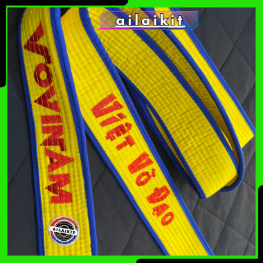 Đai Vovinam Tốt -Đai Xanh, Đai Vàng, Đai Đỏ | (Vovinam Belt) Đai Vovinam Cao cấp Ailaikit - Lam Đai, Hoàng Đai, Chuẩn Hoàng Đai, Chuẩn Hồng Đai, Hồng Đai Vovinam