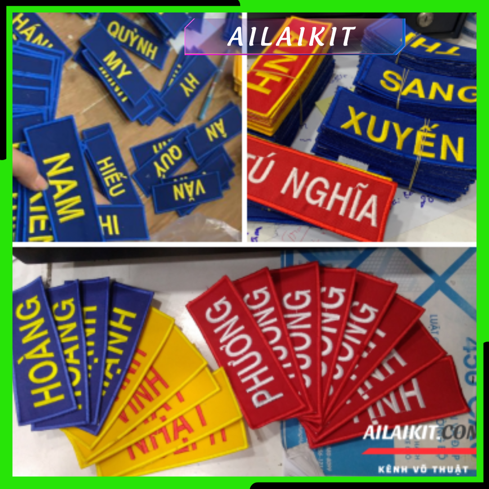 Bảng Tên Các Môn Võ - Bảng tên thêu Vovinam ,Taekwondo, Võ Cổ Truyền Ailaikit