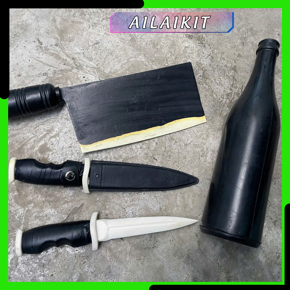 DAO GĂM CAO SU, CHAI RƯỢU CAO SU, BÚA CAO SU SÚNG NHỰA DÙNG BIỂU DIỄN ĐỐNG PHIM VÕ THUẬT AILAIKIT