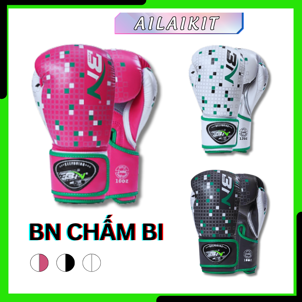 GĂNG BOXING BN CHẤM BI | Găng tay Boxing BN mẫu Chấm Bi nhập khẩu, Găng BN mẫu mới cao cấp -AILAIKIT