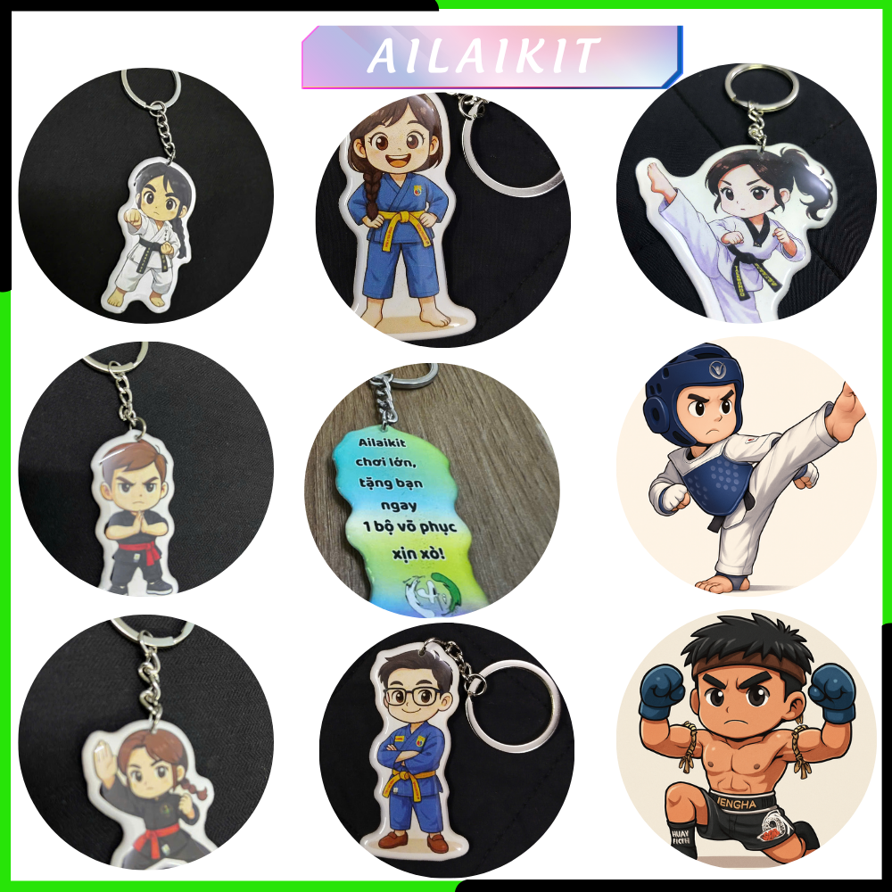 Móc khóa Túi Mù Vovinam Karate Taekwondo Võ Cô truyền Ailaikit