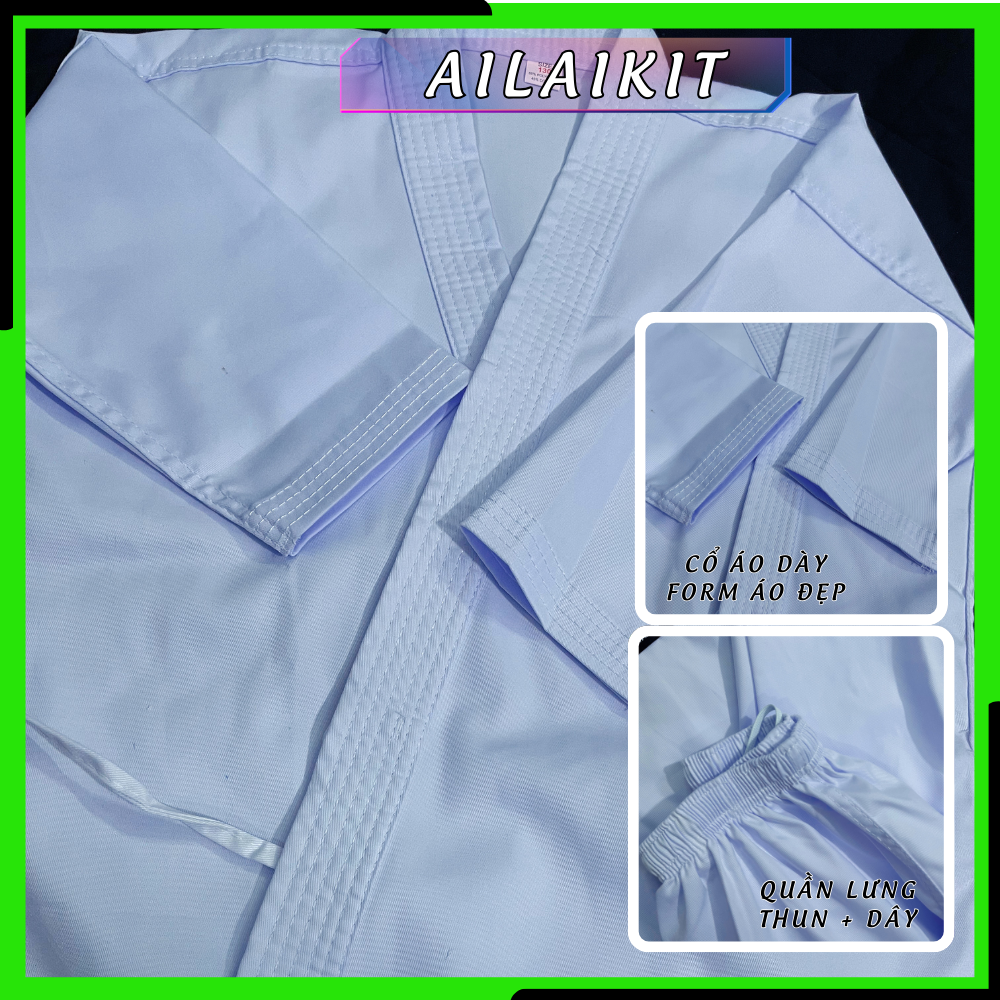 Võ Phục Karate Loại A Vải Kaki Ailaikit, Đồ Võ Karate Loại Tốt