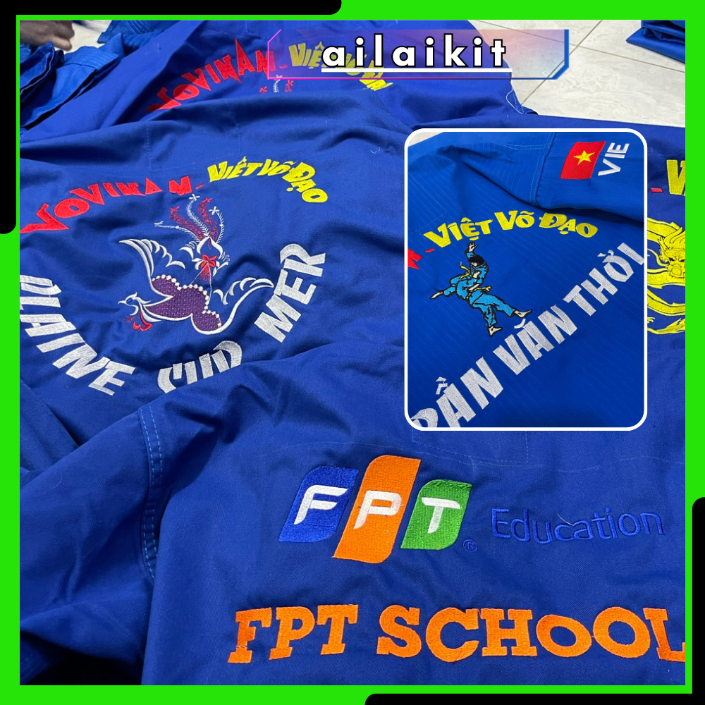IN THÊU VÕ PHỤC, ÁO THUN CLB THEO YÊU CẦU | In Thêu tên clb, tên đơn vị, thêu logo lên võ phục theo yêu cầu
